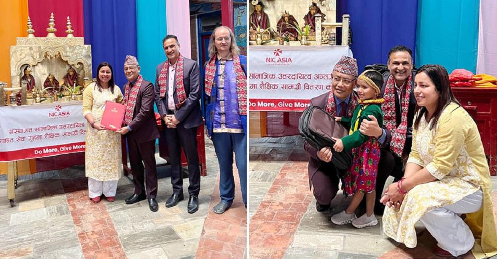 एनआईसी एशिया बैंकद्वारा शान्ति सेवा गृहका विद्यार्थीलाई शैक्षिक सामग्री हस्तान्तरण