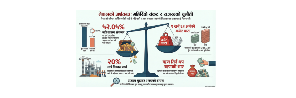 निराशाजनक बिकास खर्च, नौ महिना बित्दा आधा मात्रै राजस्व संकलन