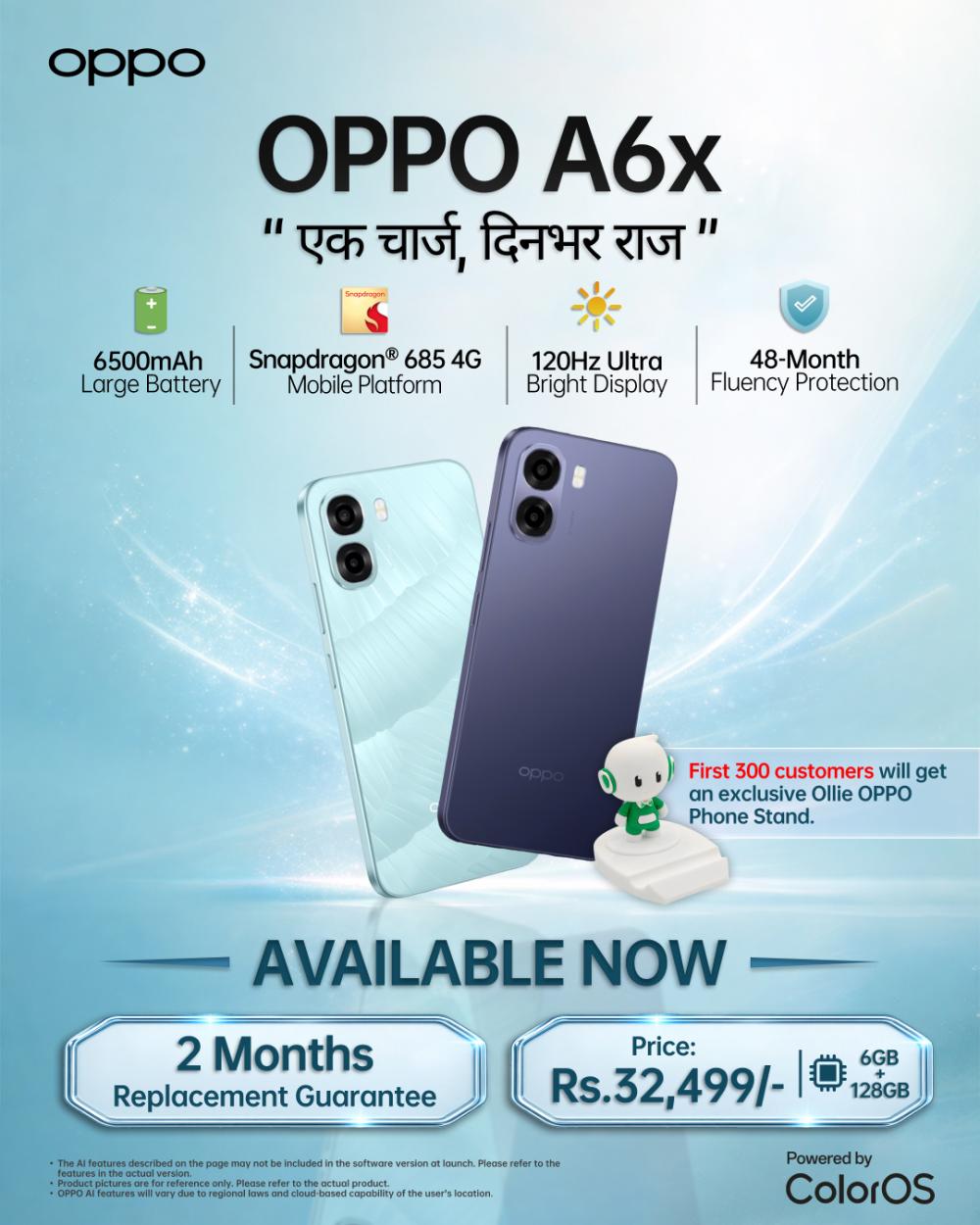 ओप्पो ए ६ एक्स अब नेपालमा उपलब्ध, मूल्य रु ३२,४९९