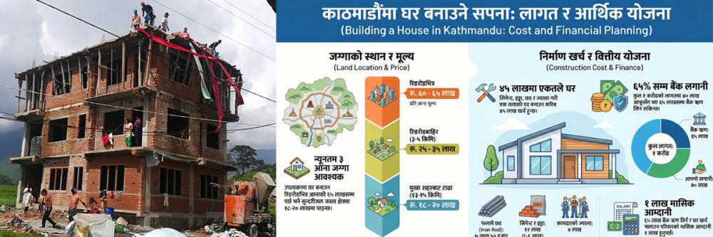 काठमाडौमा घर बनाउन कति लाग्छ ? आफ्नो कमाईबाट यसरी बनाउनुहोस् घर